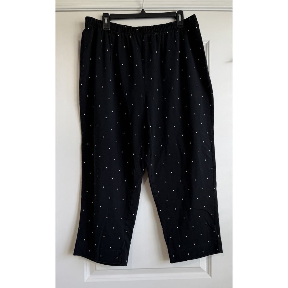 Liz Claiborne Women's Pull On Casual Black Pants Size 1X Elastic Waist